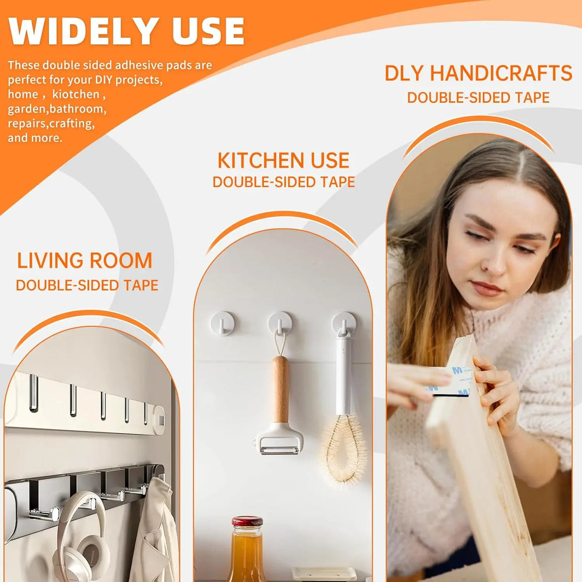 Heavy Duty Double Sided Adhesive Pads (48 Pack) – Strong, Removable, Waterproof