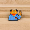 Cute Frog Enamel Pin with Sarcastic Quote