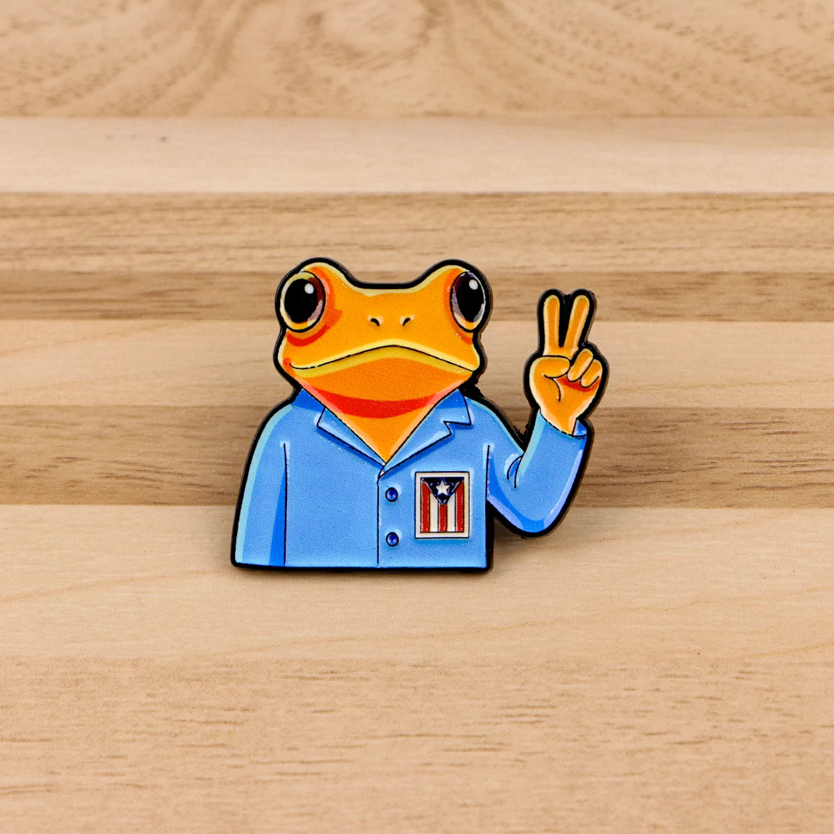 Cute Frog Enamel Pin with Sarcastic Quote