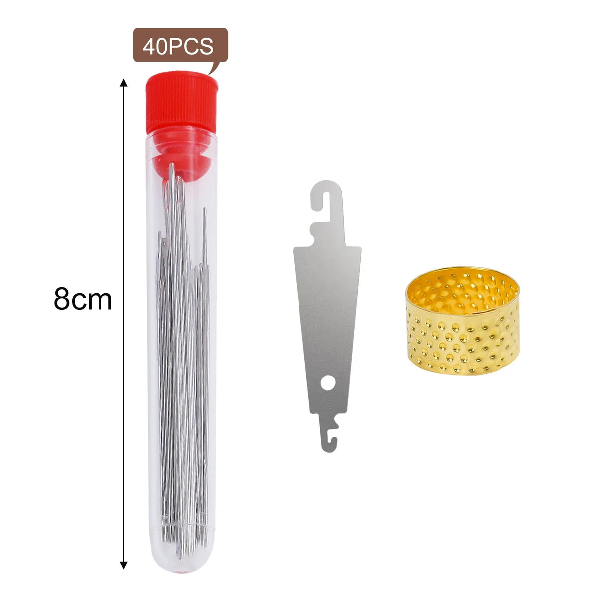 Stainless Steel Sewing Needle Set with Large Eyes and Threading Tools