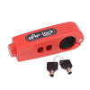 Red Caf-Lock compact handlebar lock with two keys attached