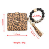 Silicone Bead Bracelet Leather Card Holder Wristlet