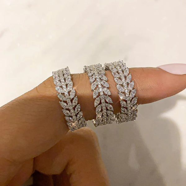 Marquise-Zirkonia-Ewigkeitsband-Ring