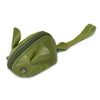 A genuine leather cartoon mouse coin purse in olive green color.