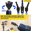 Flexible Right Angle Drill Bit Extension Set with Universal Socket Adapter