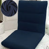 Dark blue foldable floor sofa cover for a single seat or lounger displayed on a white floor.