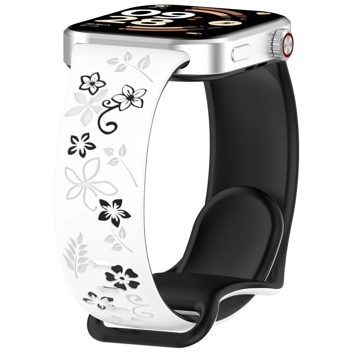 Two-Tone Floral Silicone Watch Strap for Redmi Smartwatches