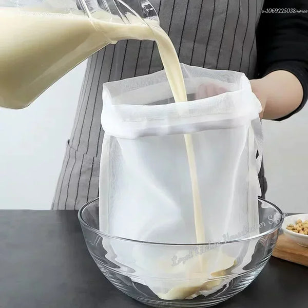 Reusable Nylon Filter Bag for Nut Milk, Tea & Brewing