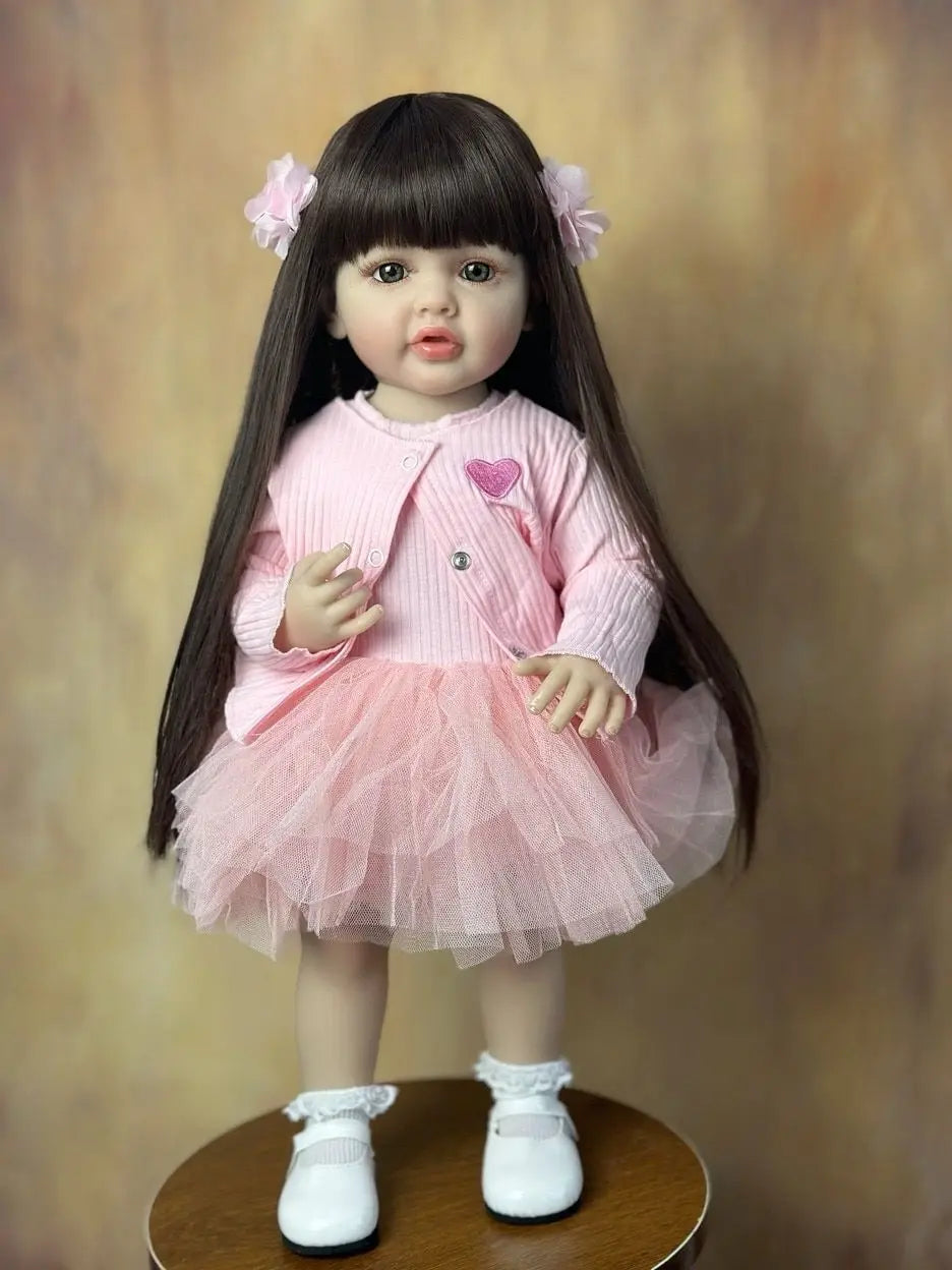 Lifelike Reborn Baby Girl Doll with Soft Silicone Body