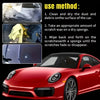 Instructions for using car scratch remover wax to clean and polish car surfaces.
