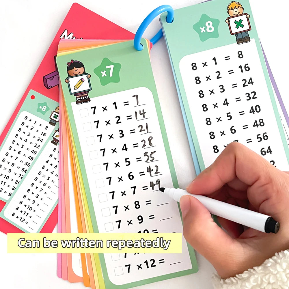 Self-Check Multiplication Flash Cards with Pens