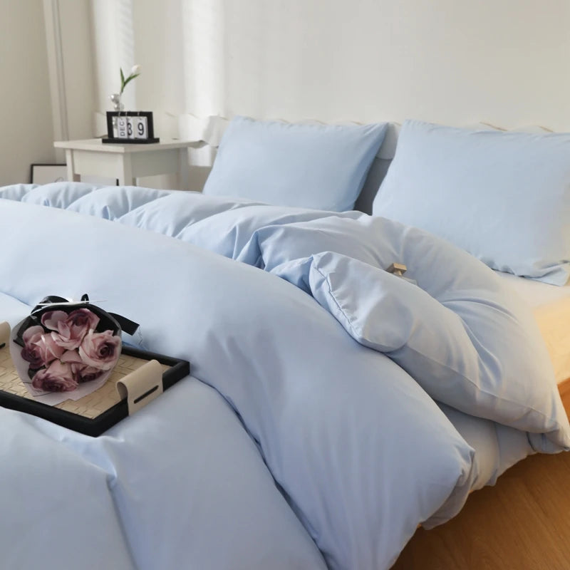 Washed Cotton Duvet Cover – Minimalist Solid Color Bedding