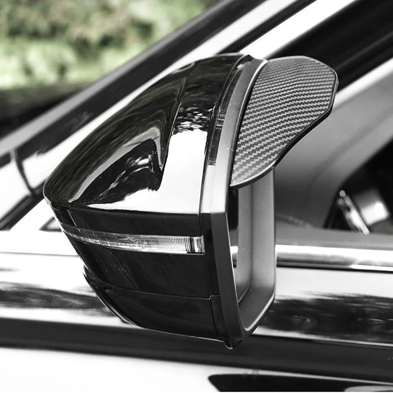Carbon Fiber Style Car Mirror Rain Guards (Pair)