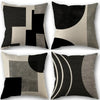 Geometric Black and White Square Pillowcase