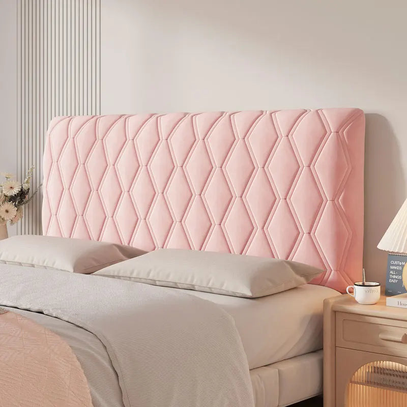 Stretch Velvet Headboard Cover - Queen Size, Dustproof & Slip-on Design