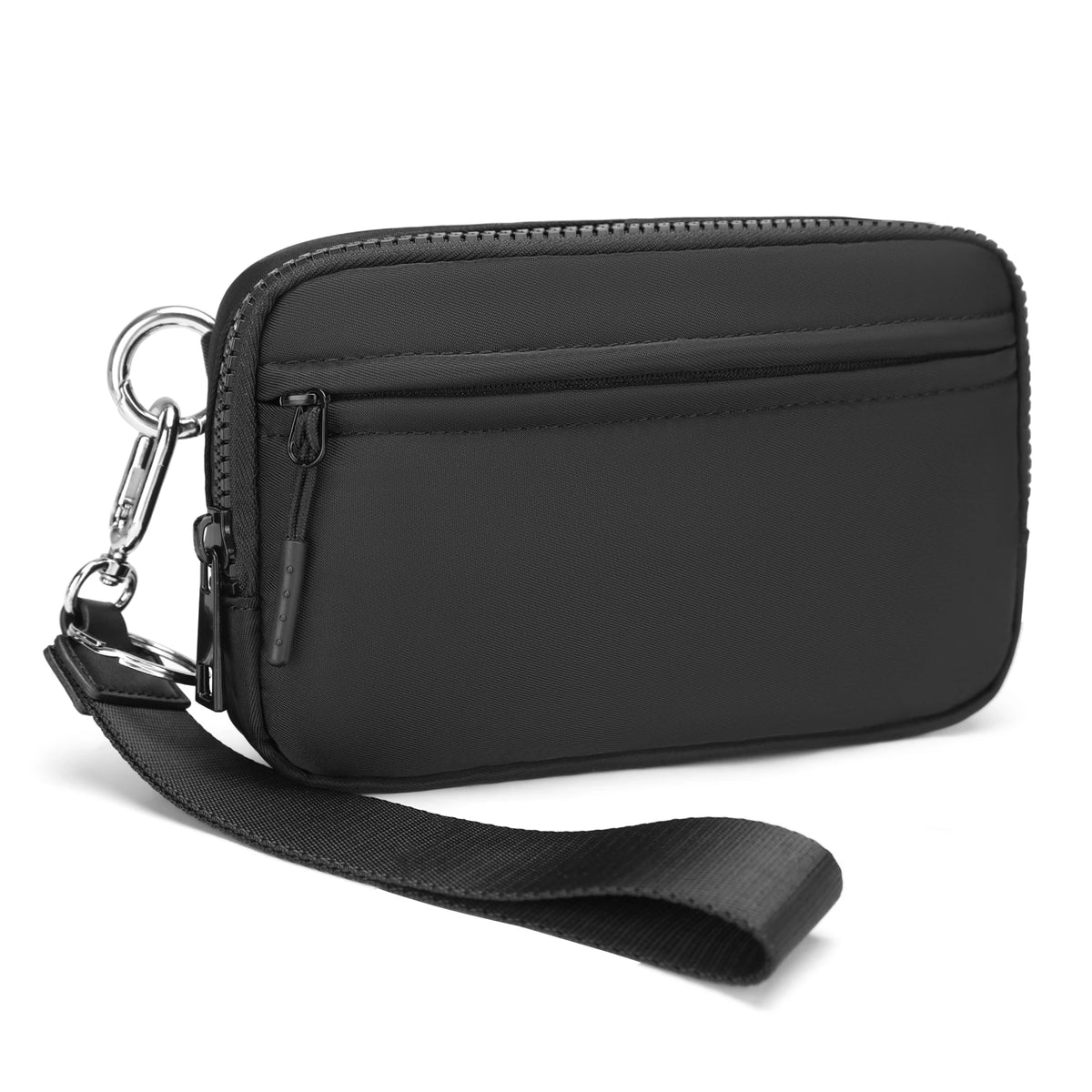 Checkered Zip-Around Wallet with Clear ID Window