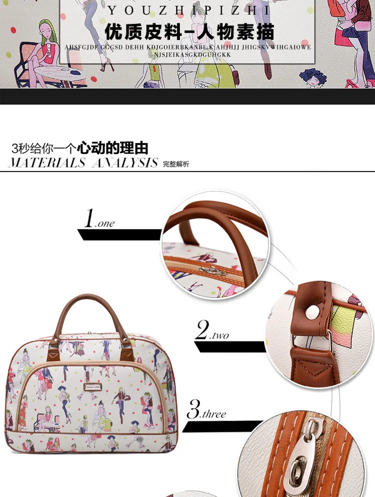 Floral Print Travel Duffle Bag for Women