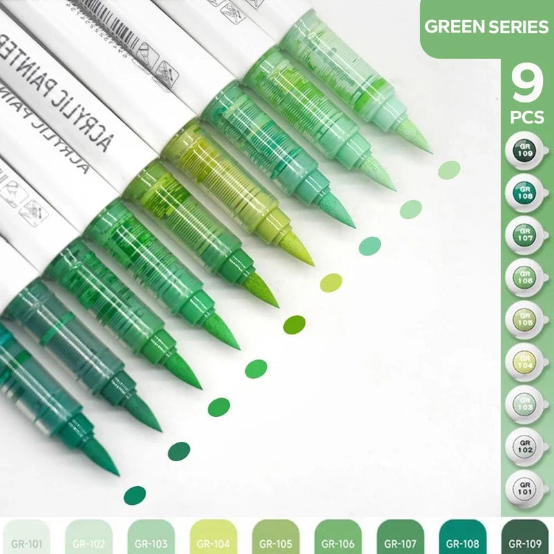 9-teiliges Acryl-Pinselstift-Set