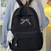 Embroidered Bow Nylon Backpack for Girls – Lightweight & Spacious