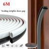 Roll of 6-meter white sealing strip for door gaps with various application icons.