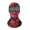 Red and blue camouflage windproof full face balaclava for outdoor use