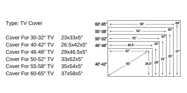 Outdoor Wall-Mounted TV Cover - Waterproof & Dustproof Protector