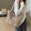 Floral Embroidery Canvas Tote Bag