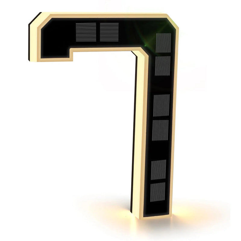 Modern Solar-Powered LED House Number Sign