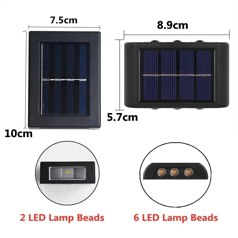 Solar-Powered LED Wall Light with Up/Down Illumination