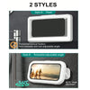 Two styles of a waterproof shower phone holder, one fixed and one rotatable for 360 degree angle adjustment.