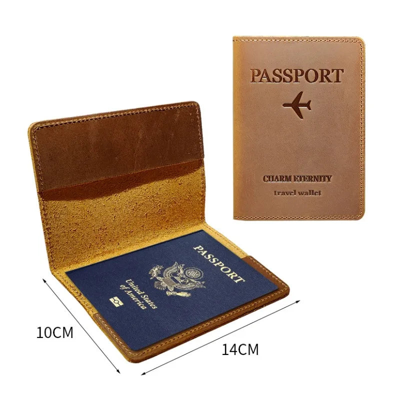 RFID-Blocking Leather Passport Holder