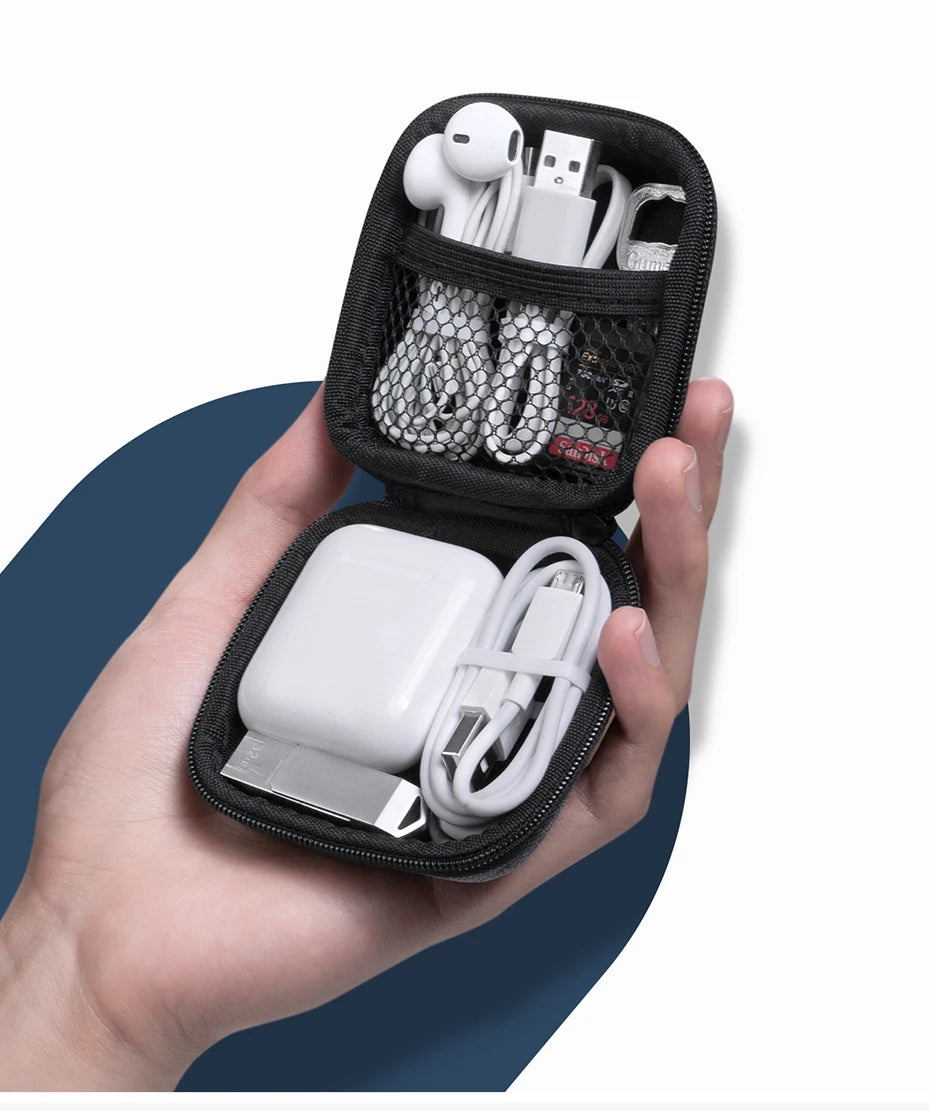 Compact EVA Hard Shell Storage Case for Earbuds and Accessories