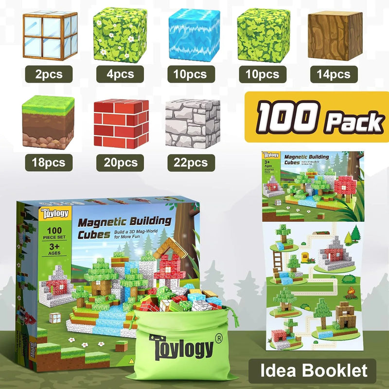 Magnetic Building Blocks Mine World Cube Set