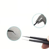 A set of six precision anti-static tweezers used for electronics repair and crafting.