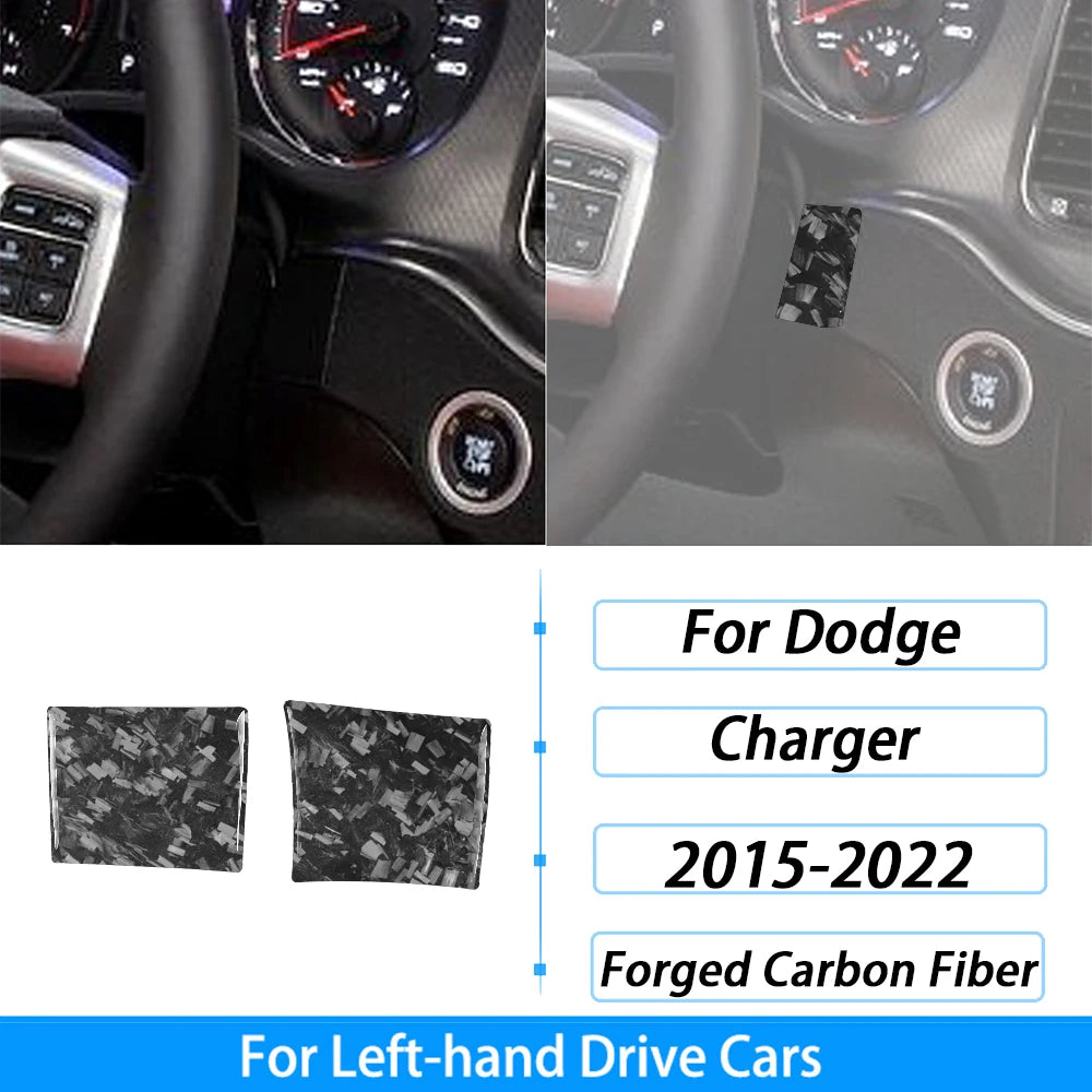 Compteur de vitesse et garniture de ventilation en fibre de carbone pour une Dodge Charger à conduite à gauche