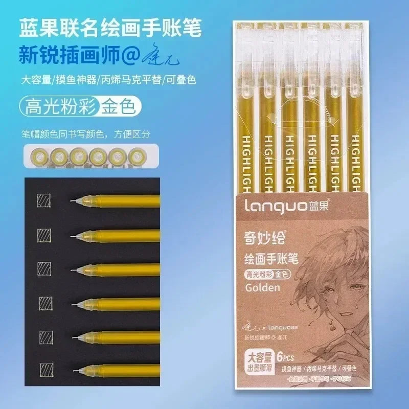 3D Embossed Acrylic Gel Pens - 6/144 Color Options