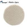 A circular beige car polishing wool pad with a textured surface and foam backing.