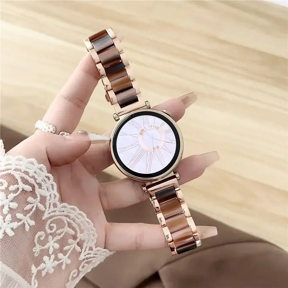 Colorful Resin & Metal Watch Band Strap