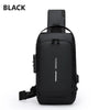 Men's Waterproof Anti-Theft Crossbody Bag with USB Charging Port
