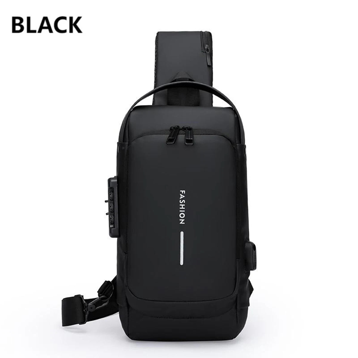 Men's Waterproof Anti-Theft Crossbody Bag with USB Charging Port