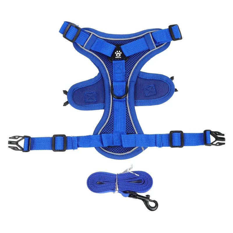 Adjustable Reflective Dog Harness & Leash Set