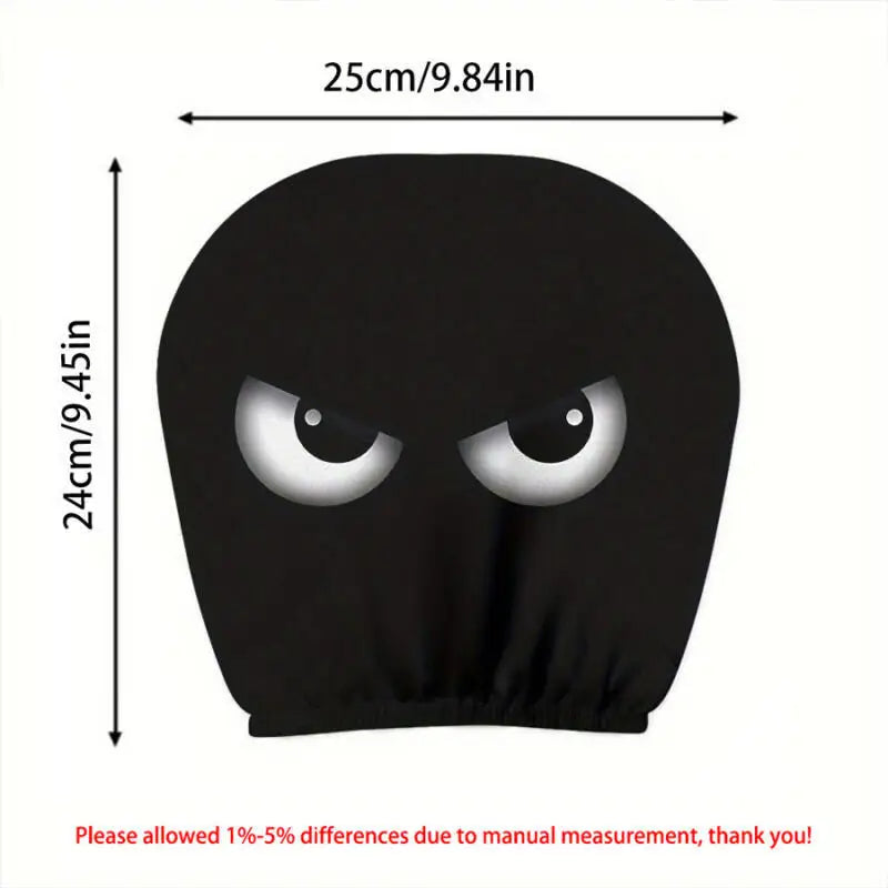 Funny Angry Eyes Car Headrest Covers (Set of 2)