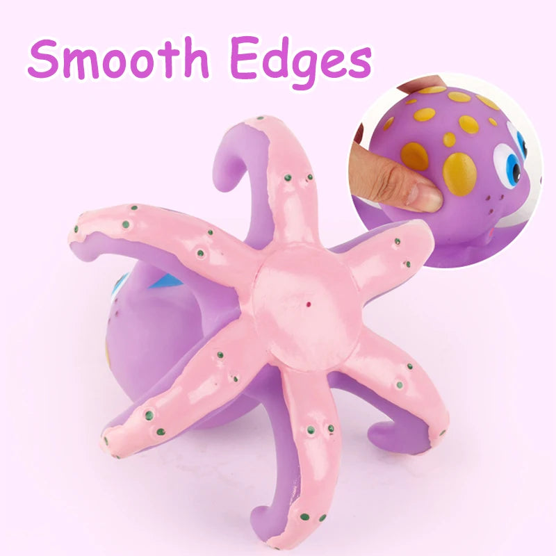 Floating Octopus Bath Toy with Ring Toss Game