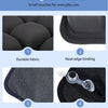Close-up view of a black seat cushion showing durable fabric, neat edge binding, non-slip texture, and a two-stage airtight n