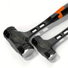 A black octagonal bush hammer with an orange anti-slip handle is shown against a white background.