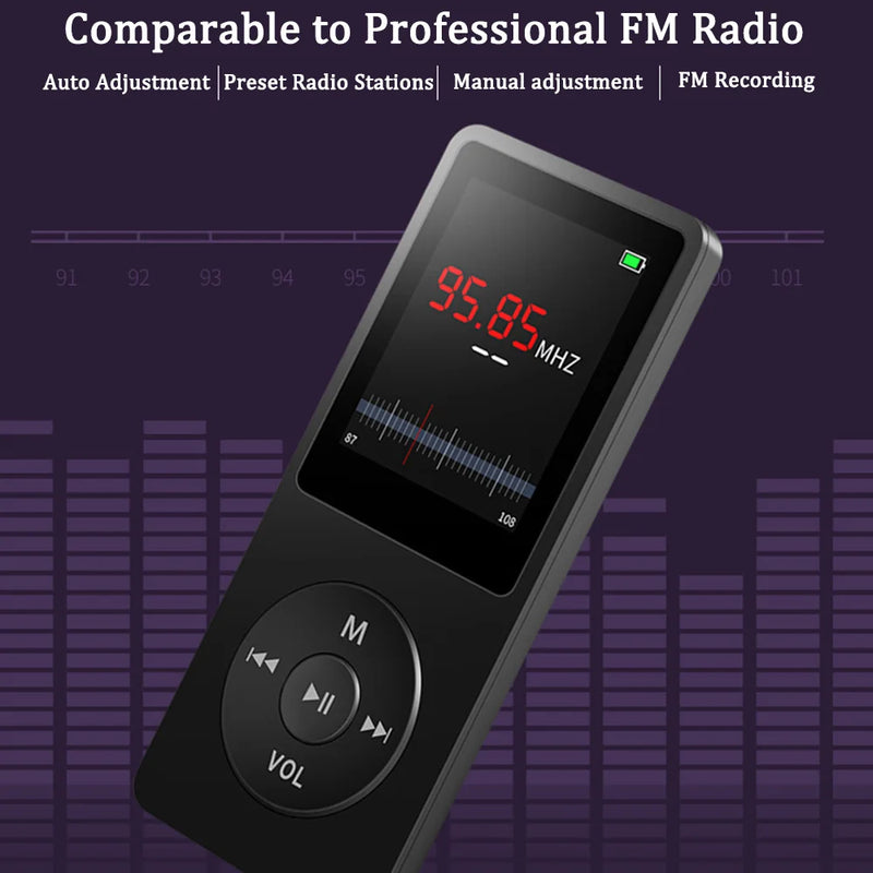 Compact MP3 Player with LCD Screen and FM Radio