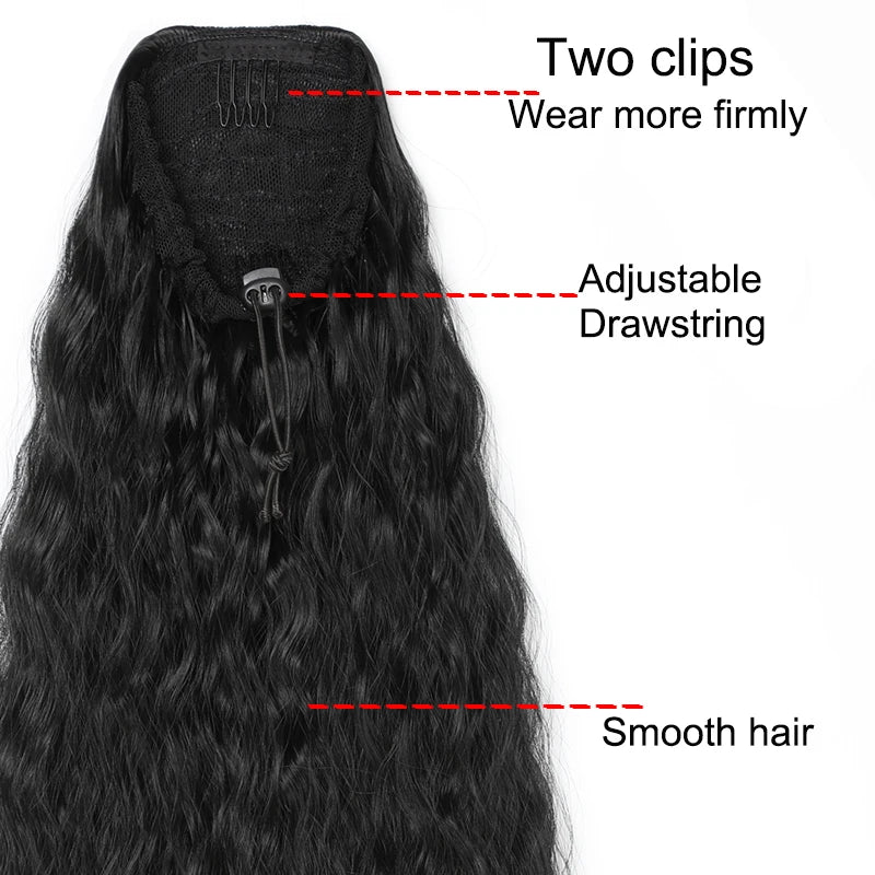 22-Inch Kinky Curly Clip-In Ponytail Extension