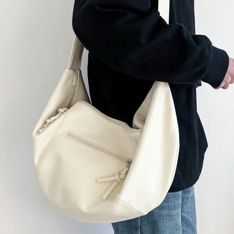 Dumpling-Style PU Crossbody Bag