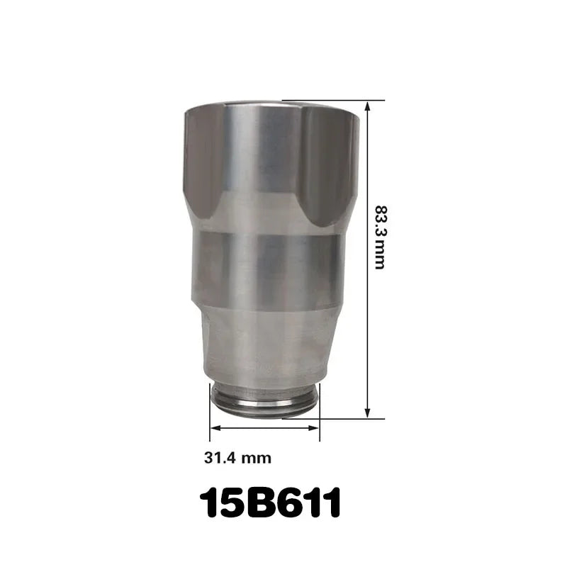A silver metal plunger rod and valve repair kit with a cylindrical body, measuring 83.3 mm in height.