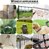 Various applications of a stainless steel chain with hook including clothing racks, pet leashes, and decorative hanging items